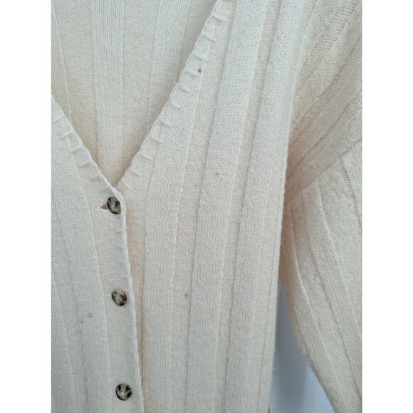 Vintage Knitting Needles 100% Wool Cardigan Sweater Cream Button Front Size XL - Picture 5 of 5